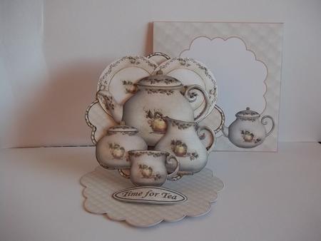 Time for Tea Flower Shaped Easel Card Kit by Faith Irvine