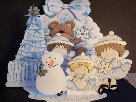 Giant Easel Tableau 3D Card Kit - Christmas Ice Angels by Faith Irvine