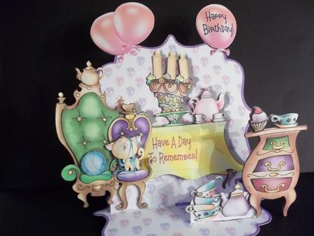 Giant Easel Tableau 3D Card Kit - Take Tea Not Tequila! by Faith Irvine