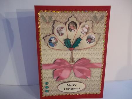 Embossed Look Cardfront Vintage Christmas Fan by Faith Irvine