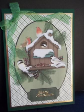 Christmas Birds Quick Card with Decoupage by Faith Irvine