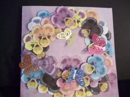 Multi Pansies 8in Decoupage 3D Ring Card Kit by Faith Irvine