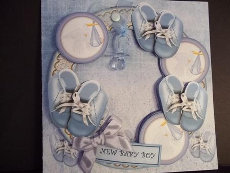 Baby Boy 8in Decoupage 3D Ring Card Kit by Faith Irvine