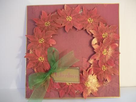 Red Poinsettia 8in Decoupage 3D Ring Card Kit by Faith Irvine