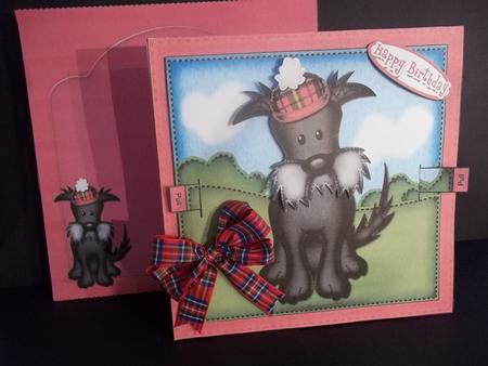 3D Scottie Dog Animated Moveable Wobble Head Card Kit by Faith Irvine