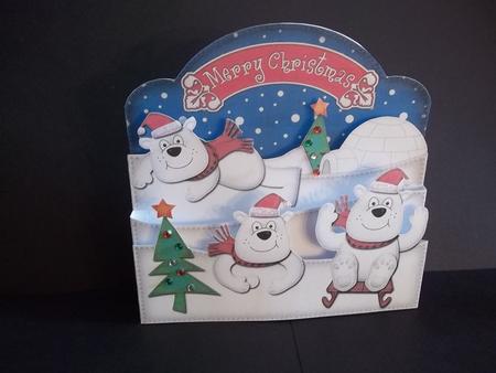 3D Xmas Polar Bear Fun Pop Out Card Kit by Faith Irvine