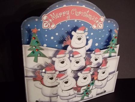 3D Xmas Polar Bear Tree Pop Out Card Kit by Faith Irvine