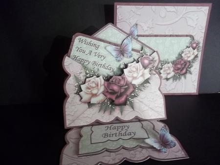 Antique Roses 3D Envelope Easel Card Kit by Faith Irvine