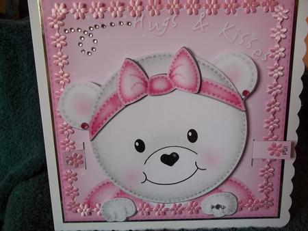 3D Teddy Tess Animated Large Wobble Head Card Kit by Faith Irvine