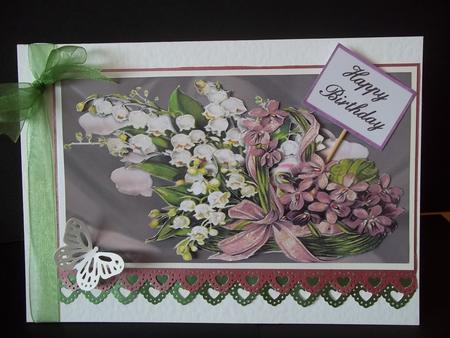 Lily of the Valley and Violets Dl with Decoupage by Faith Irvine