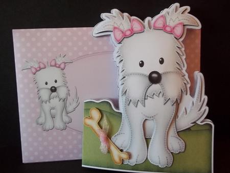 3D Jess Westie Dog Shaped Card with Decoupage by Faith Irvine