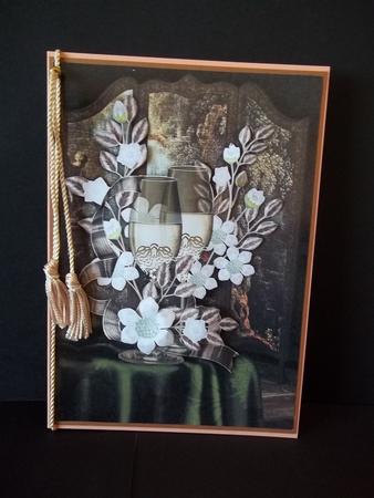 Wine and Glasses in the Boudoir Card Front by Faith Irvine