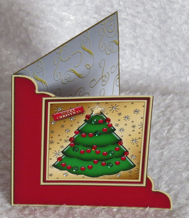 Elegant Christmas Tree - Cut and Fold Corner Card  by Faye Volo