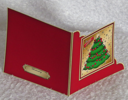 Elegant Christmas Tree - Cut and Fold Corner Card  by Faye Volo