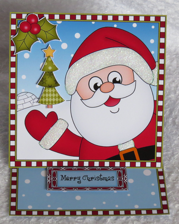 3D Easel Card Mini Kit - Christmas Santa is at the North Pole by Faye Volo