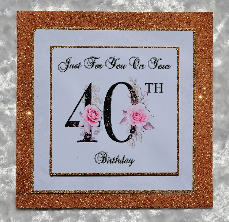 Floral Number 40 Birthday Card Front by Faye Volo