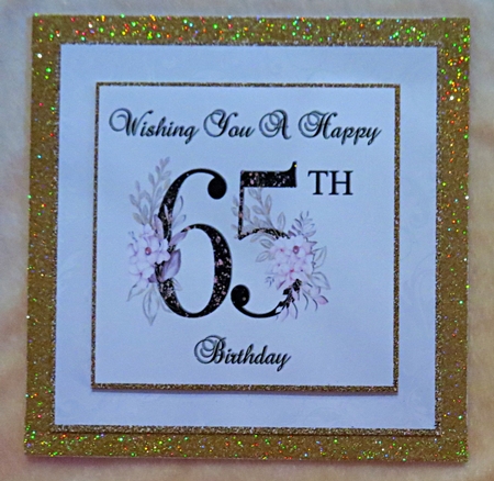 Floral Number 65 Birthday Card Front by Faye Volo