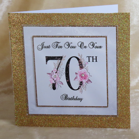 Floral Number 70 Birthday Card Front by Faye Volo