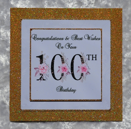 Floral Number 100 Birthday Card Front by Faye Volo