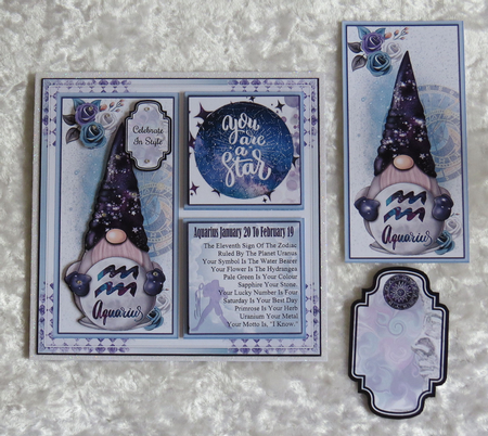 Aquarius Gnome Zodiac Mini Page Kit by Faye Volo