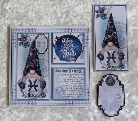 Pisces Gnome Zodiac Mini Page Kit by Faye Volo