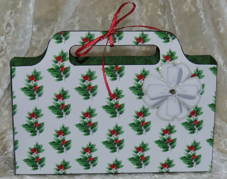 Lovely holly and berry tote gift bag by Faye Volo