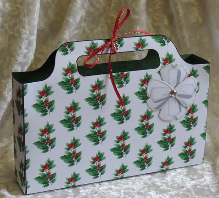 Lovely holly and berry tote gift bag by Faye Volo