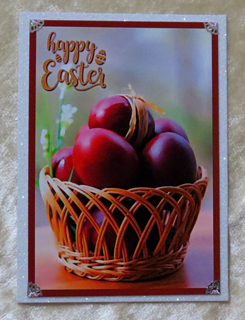 Easter Eggs in Basket A4 by Faye Volo