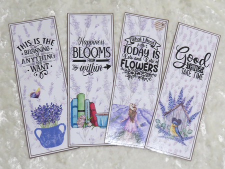 Lavender 4 x Bookmarks  by Faye Volo