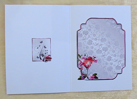 Cocktails for Lovers - 7x5 inch card front with decoupage by Faye Volo