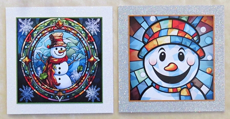 Snowman Stained Glass Cards by Faye Volo