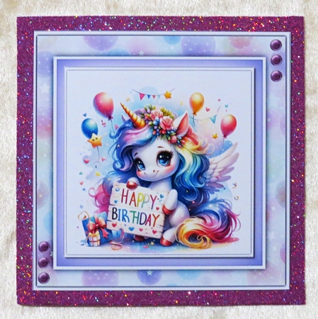 8x8 Mini Kit, Beautiful Unicorns Birthday by Faye Volo