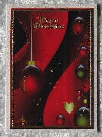 Red and Gold Baubles Wavy Side Stacker by Faye Volo