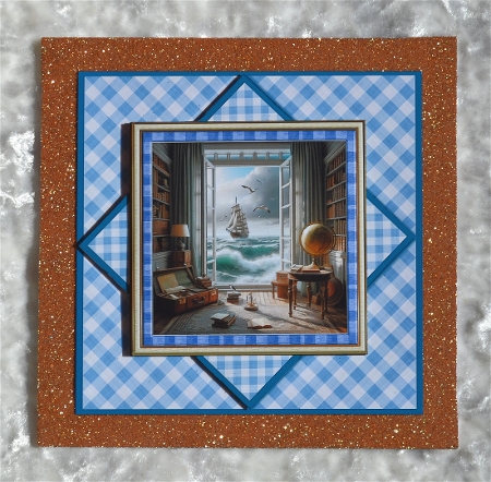 Sailing Ship 7 x 7 Fathers Day Card by Faye Volo