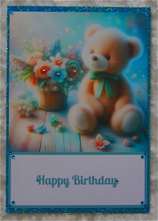 Cute Teddy Bear 5 X 7 Card Front. 4 by Faye Volo