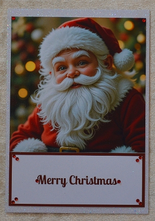 Santa 5 X 7 Card Front. by Faye Volo