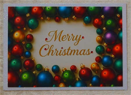 Merry Christmas Bauble Frame. by Faye Volo