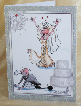 Amusing Wedding Card Front by Faye Volo