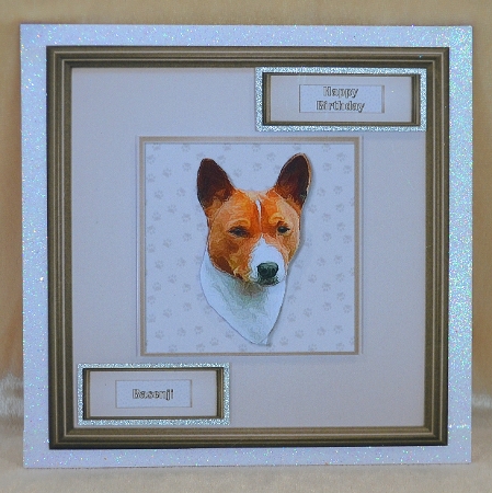 Basenji Portrait 3D Decoupage by Faye Volo