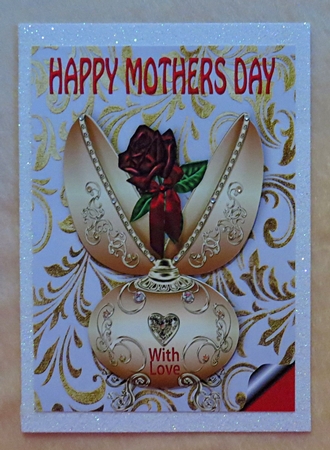 Beautiful Gold Egg with Red Rose for Mothers Day A4 by Faye Volo