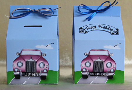 3D Rolls Royce Car Milk Carton Money or Treat Box Mini Kit by Faye Volo