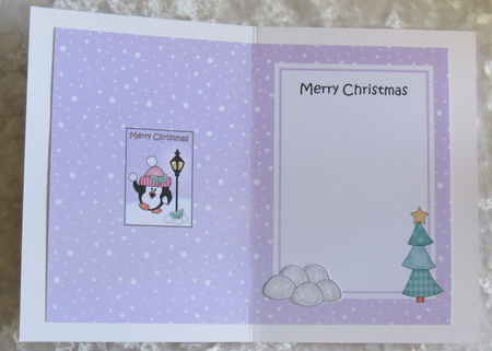Christmas Cute Little Penguin Lamp Post 5x7 Matching Insert by Faye Volo