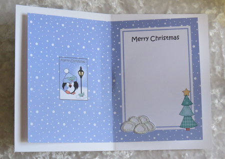 Christmas Cute Little Penguin Lamp Post 5x7 Matching Insert by Faye Volo