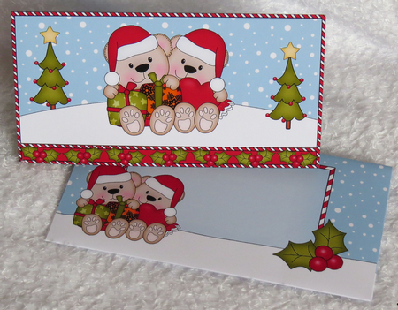 Christmas Love Bears Money or Gift Wallet Card Kit by Faye Volo