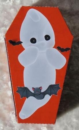 HALLOWEEN TREAT BOX #6 COFFIN, BATS, SPIDER, TREAT BOX by Faye Volo