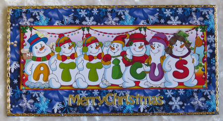SNOWMEN NAMES LARGE DL - ATTICUS by Faye Volo