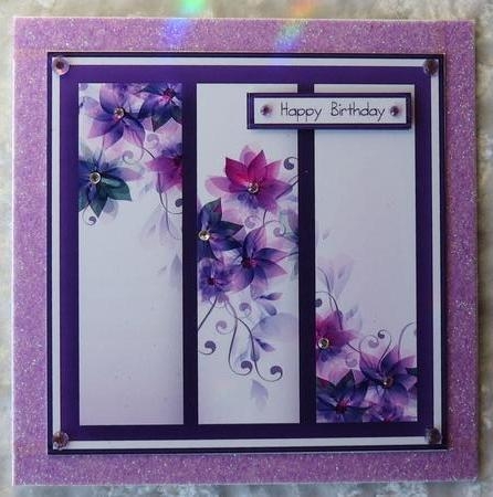 Floral Frames Card Topper - Purple by Faye Volo