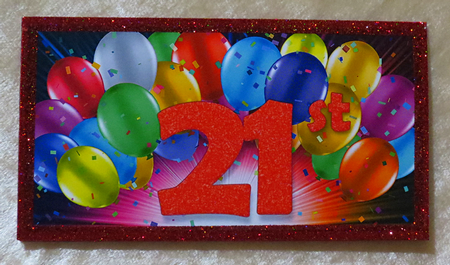 Bright Balloon Spray Money/Voucher/Gift Wallet/Pocket/Envelope - 21st Birthday by Faye Volo
