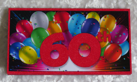 Bright Balloon Spray Money/Voucher/Gift Wallet/Pocket/Envelope - 60th Birthday - Red by Faye Volo