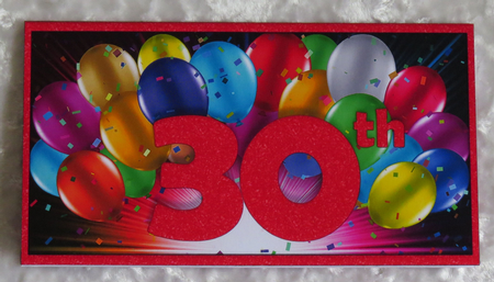 Bright Balloon Spray Money/Voucher/Gift Wallet/Pocket/Envelope - 30th Birthday - Red by Faye Volo